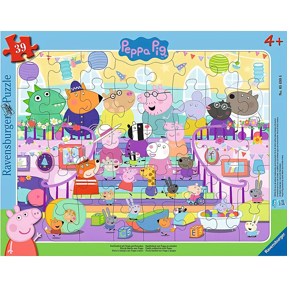 Ravensburger Puzzle Peppa Pig Familienfest mit Peppa und Freunden 39Teile | Rahmenpuzzle