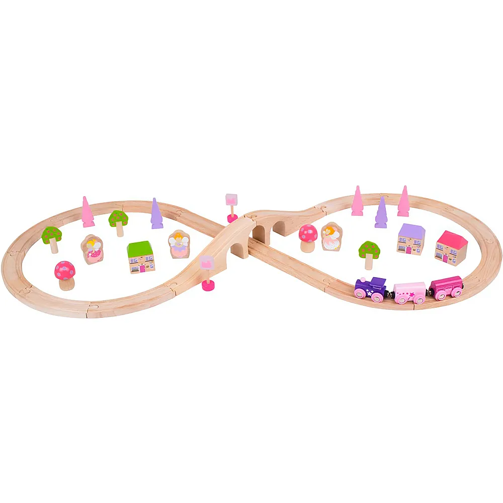 Bigjigs Holzeisenbahn-Set M�rchen Rosa - 40 Teile