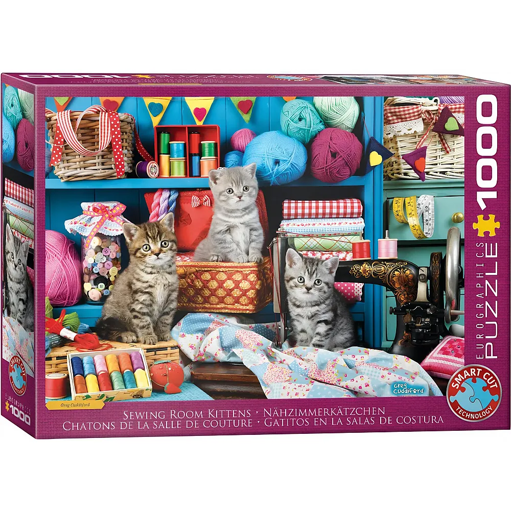 Eurographics Puzzle Greg Cuddiford Katzen im N�hzimmer 1000Teile