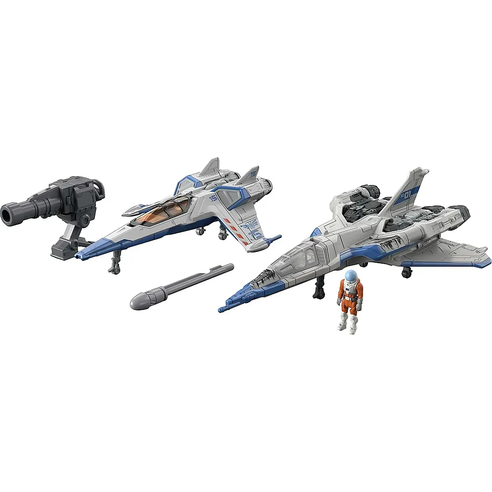 Mattel Buzz Lightyear HHY16 - Hyperspeed Serie Fahrzeug Exklusiv-Pecket, 2 Raumfahrzeuge & Minifigur & austauschbare Kanone, authentisches Filmdetail, Spielzeug f�r Kinder ab 4 Jahren