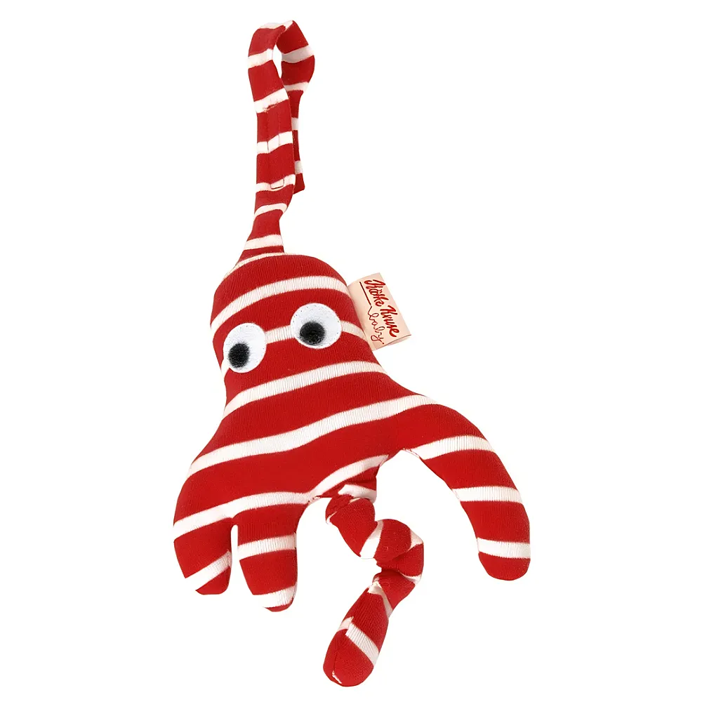 Kthe Kruse Klassik Kindersitzanhnger Octopussi Rot/Weiss | Kinderwagenketten