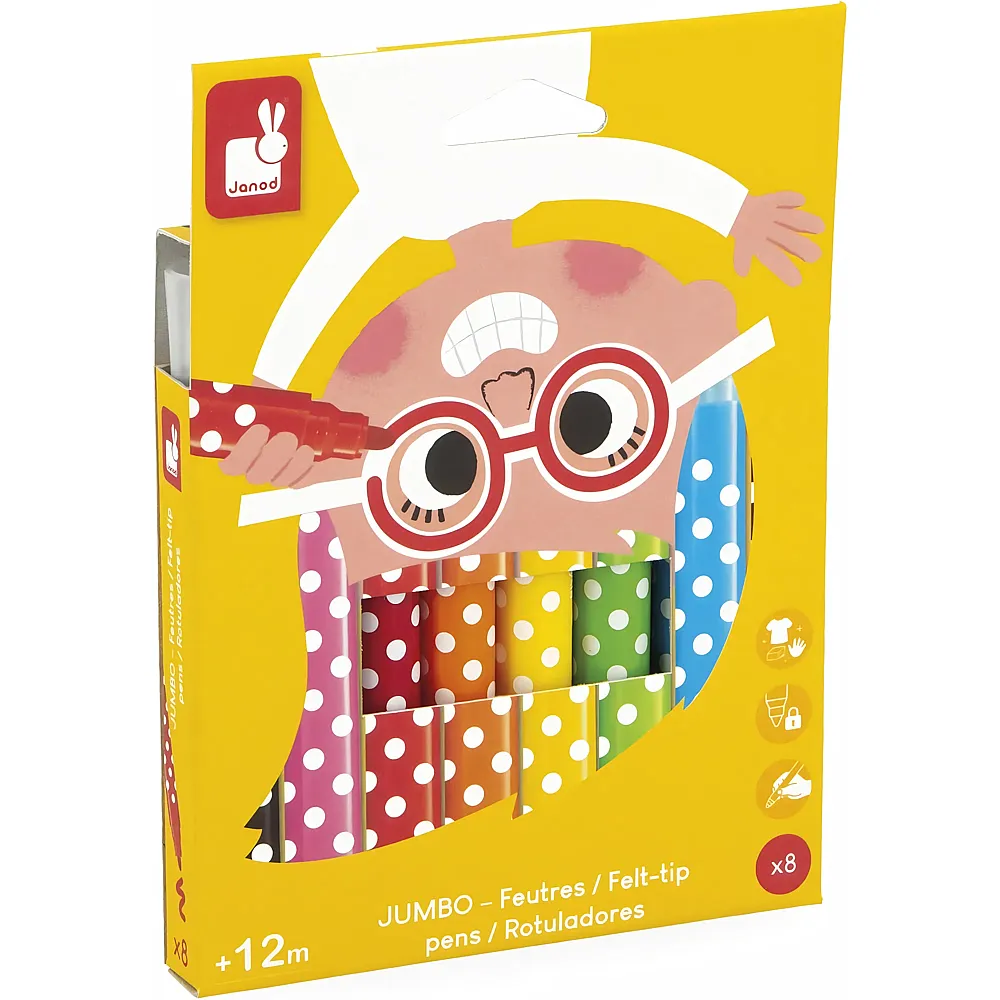 Janod Dicke Filzstifte f�r Kleinkinder - 8 Teile