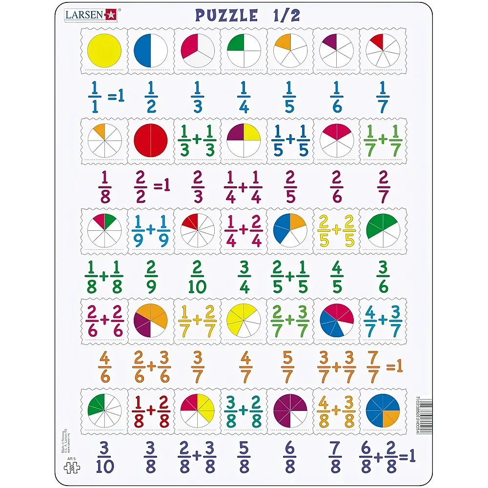 Larsen Puzzle Mathematik: Bruchrechnen - 35 Teile - Rahmenpuzzle