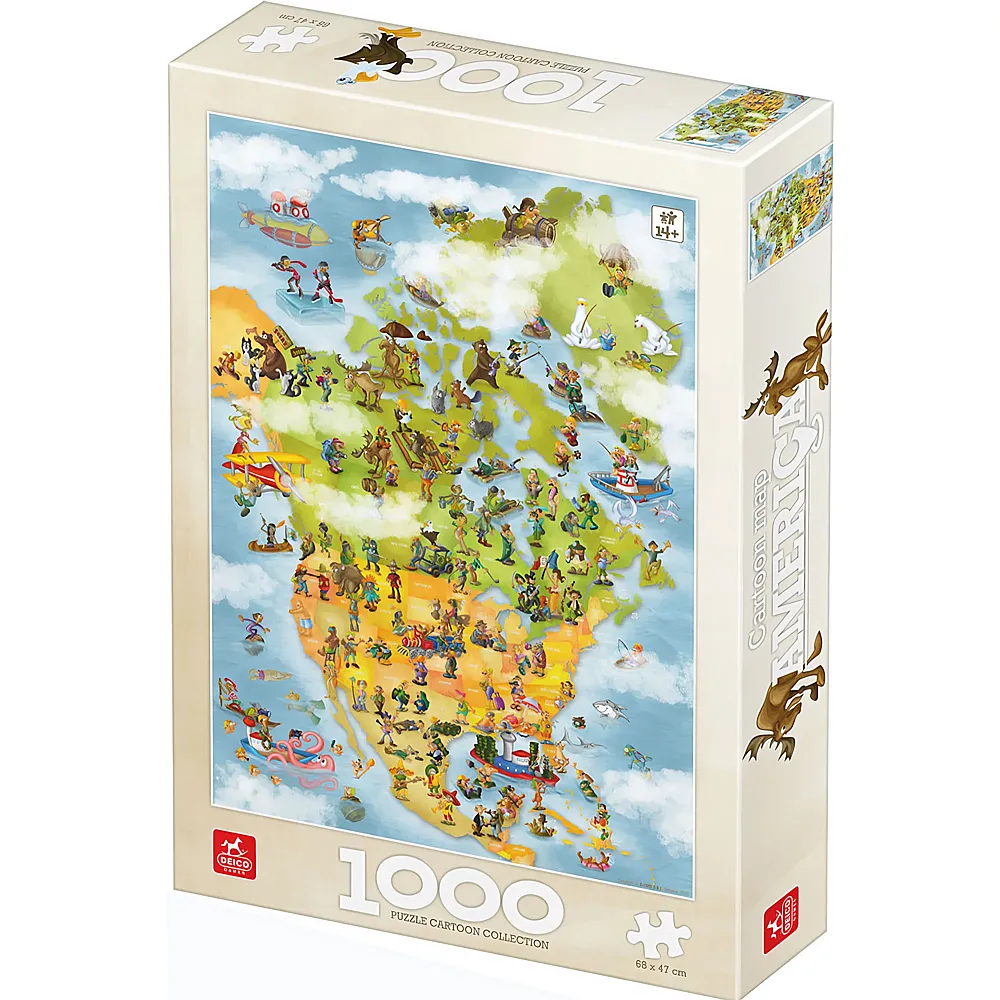 DToys Puzzle Map of North America - 1000 Teile