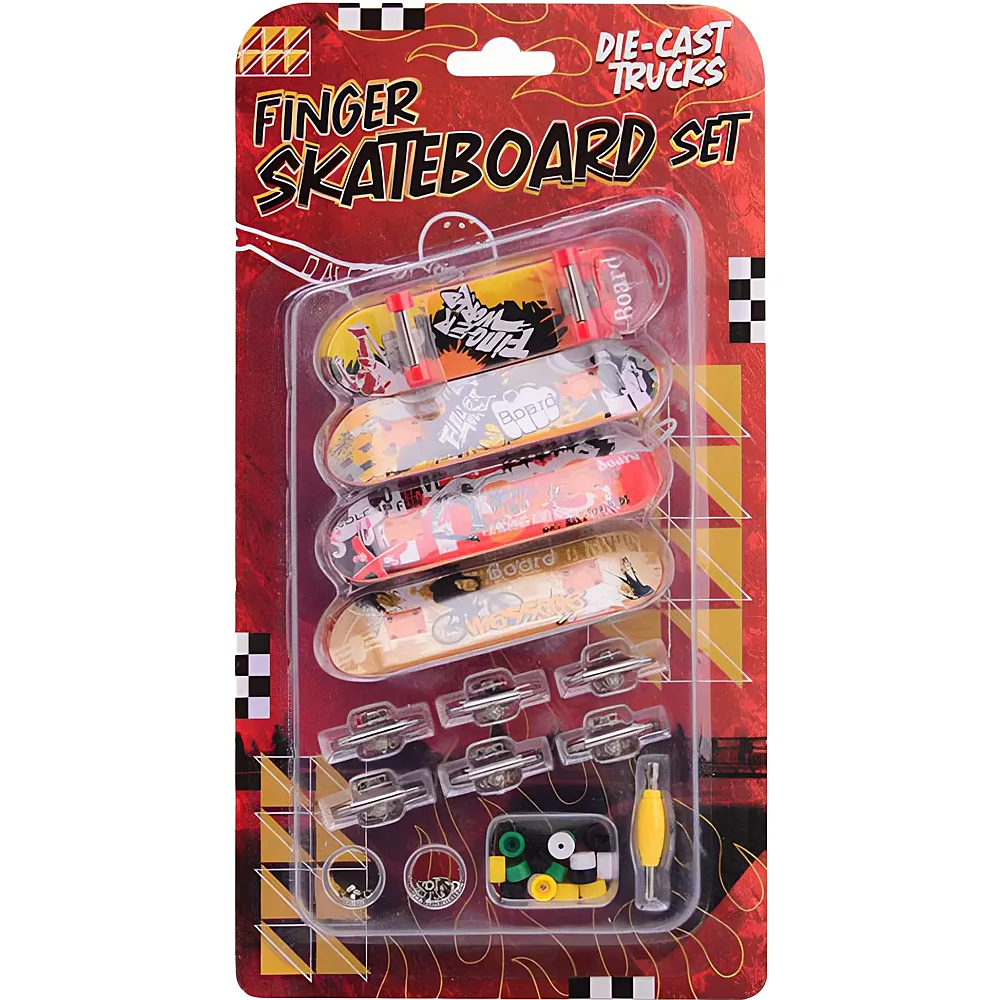 Johntoy Finger-Skateboard-Set - 4 Teile