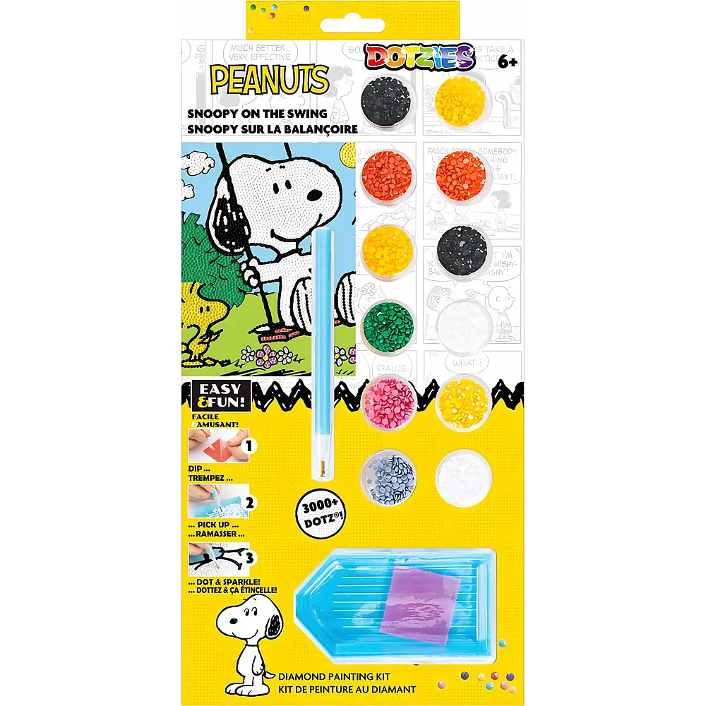 Diamond Dotz Diamond Painting Snoopy auf der Schaukel