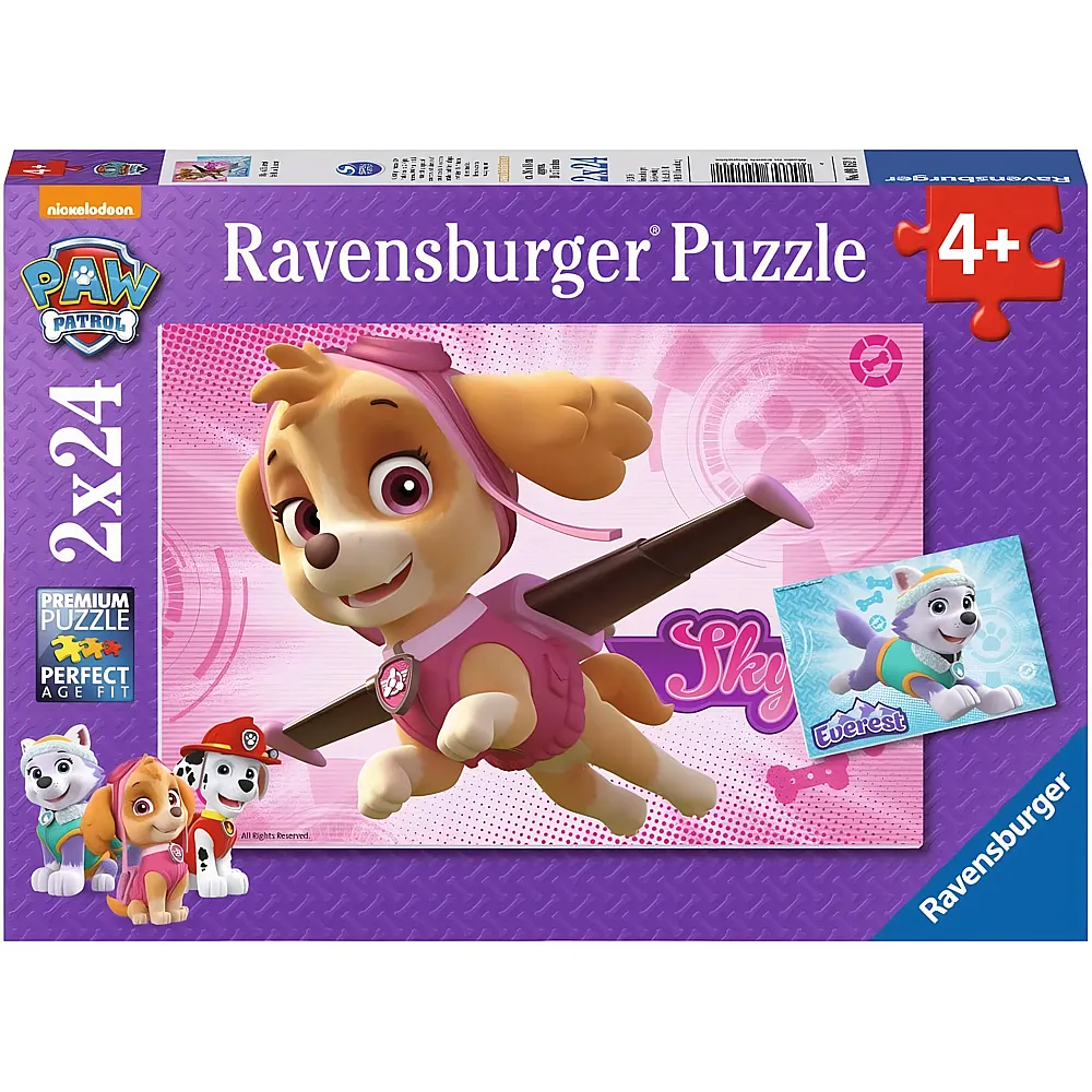 Ravensburger Puzzle 2in1 Paw Patrol Skye und Everest - 24 Teile