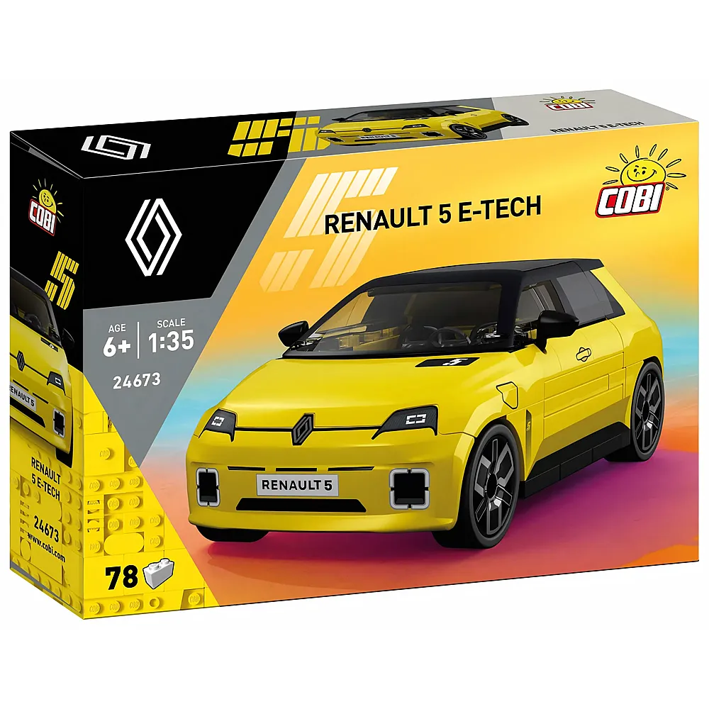 COBI Renault 5 E-Tech Gelb, mit schwarzem Dach 24673