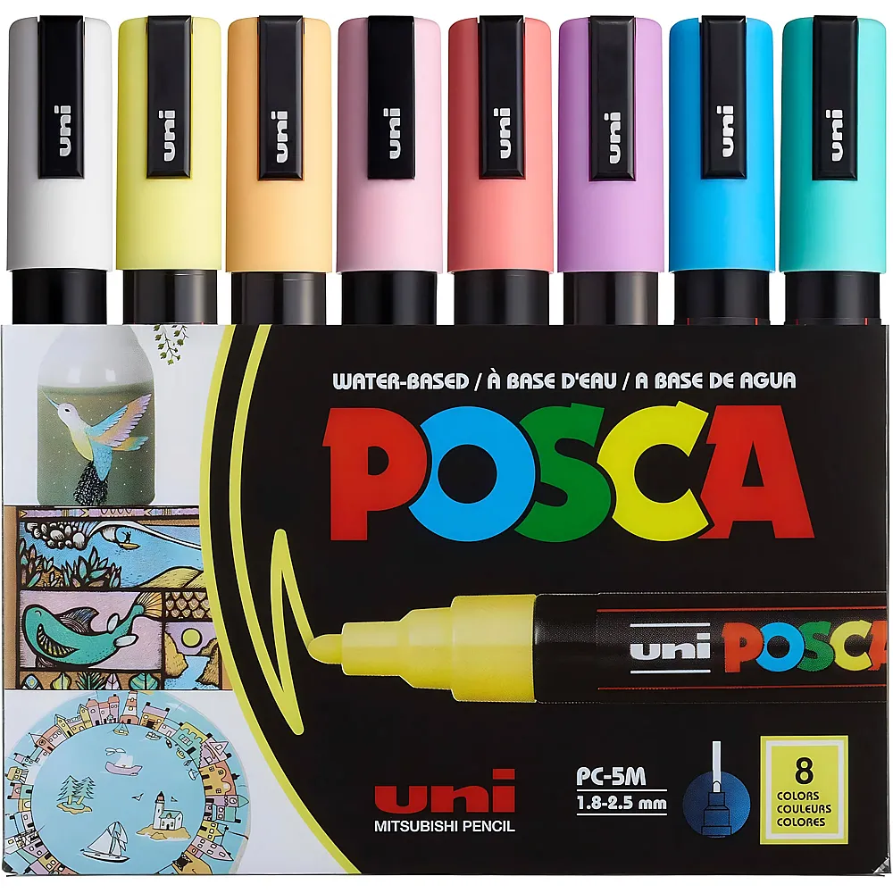 Uni Posca Marker Rundspitze - 8 Teile