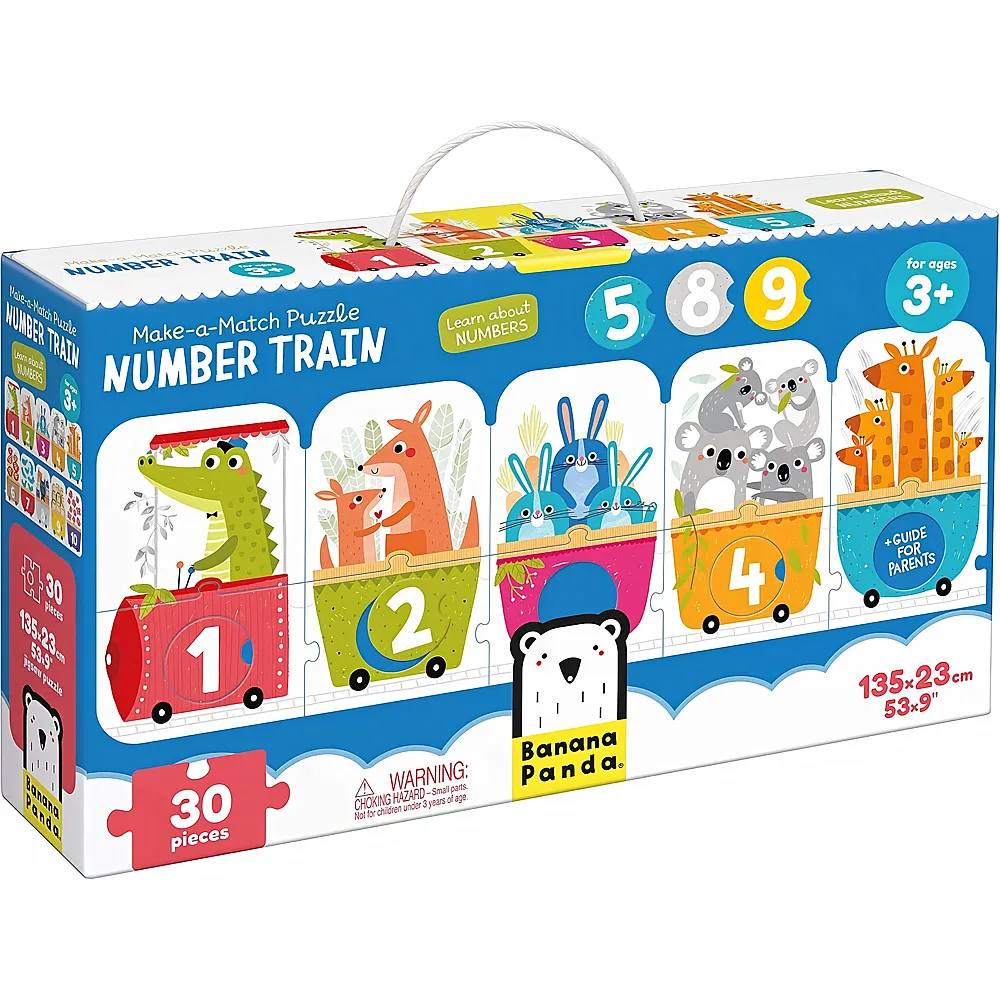 Banana Panda Puzzle Zug mit passenden Zahlen 30Teile