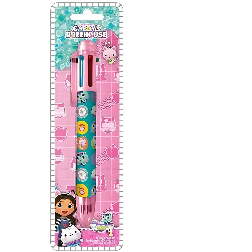 Kids Licensing Gabby's Dollhouse Stift mit 6 Farben | Schule & Kindergarten