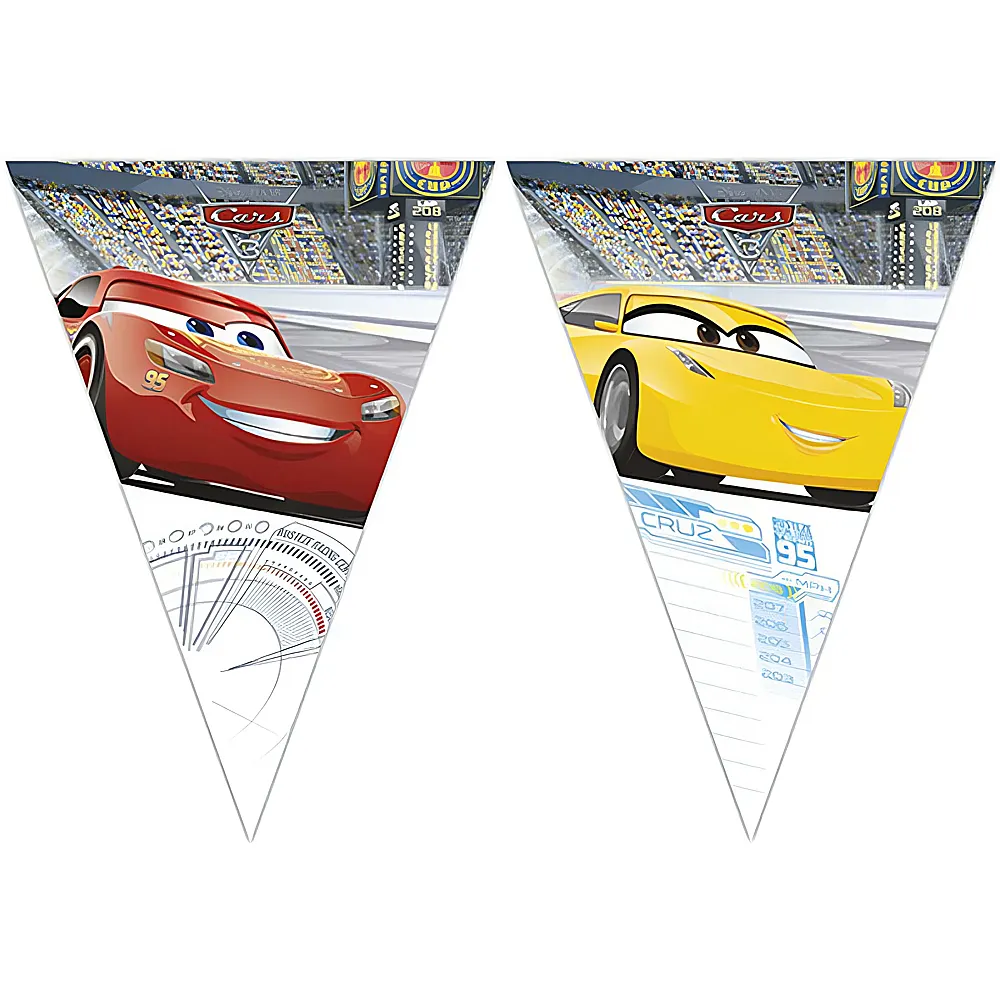 Procos Disney Cars Wimpelkette mit 9 Flaggen | Kindergeburtstag
