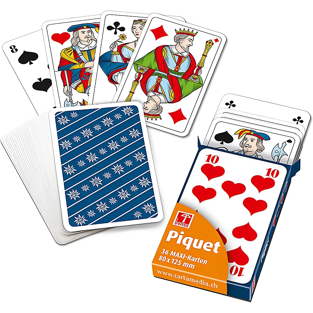 carta media Spiele Piquetkarten Maxi - Edelweiss | Jassen
