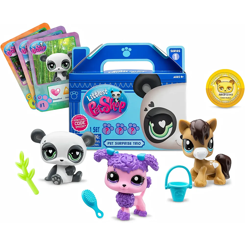 meinspielzeug - Bandai Littlest Pet Shop - 3 Haustiere �berraschung - Sammlertiere - Offizielle Lizenz - Niedliche kleine Tiere - BF00568