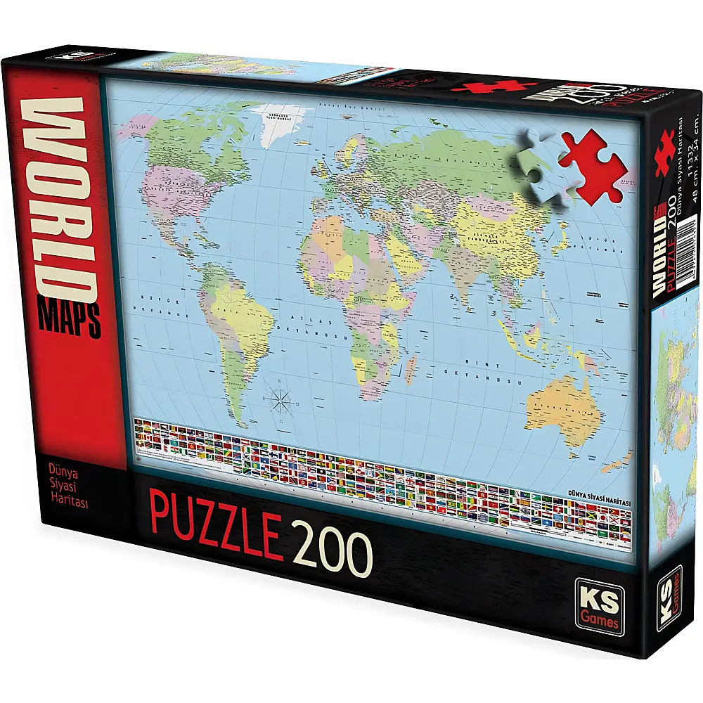 KS Games Puzzle Weltkarte auf T�rkisch - 200 Teile