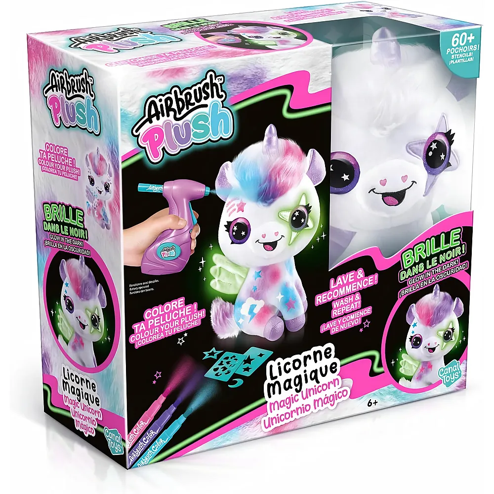 Canal Toys Airbrush Plush Glow in the Dark Unicorn