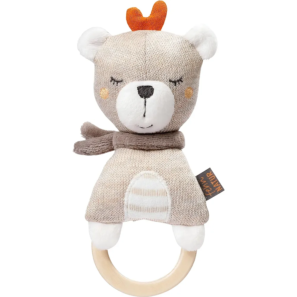 Fehn Natur Holz-Greifling Teddy - 17 cm | Greiflinge