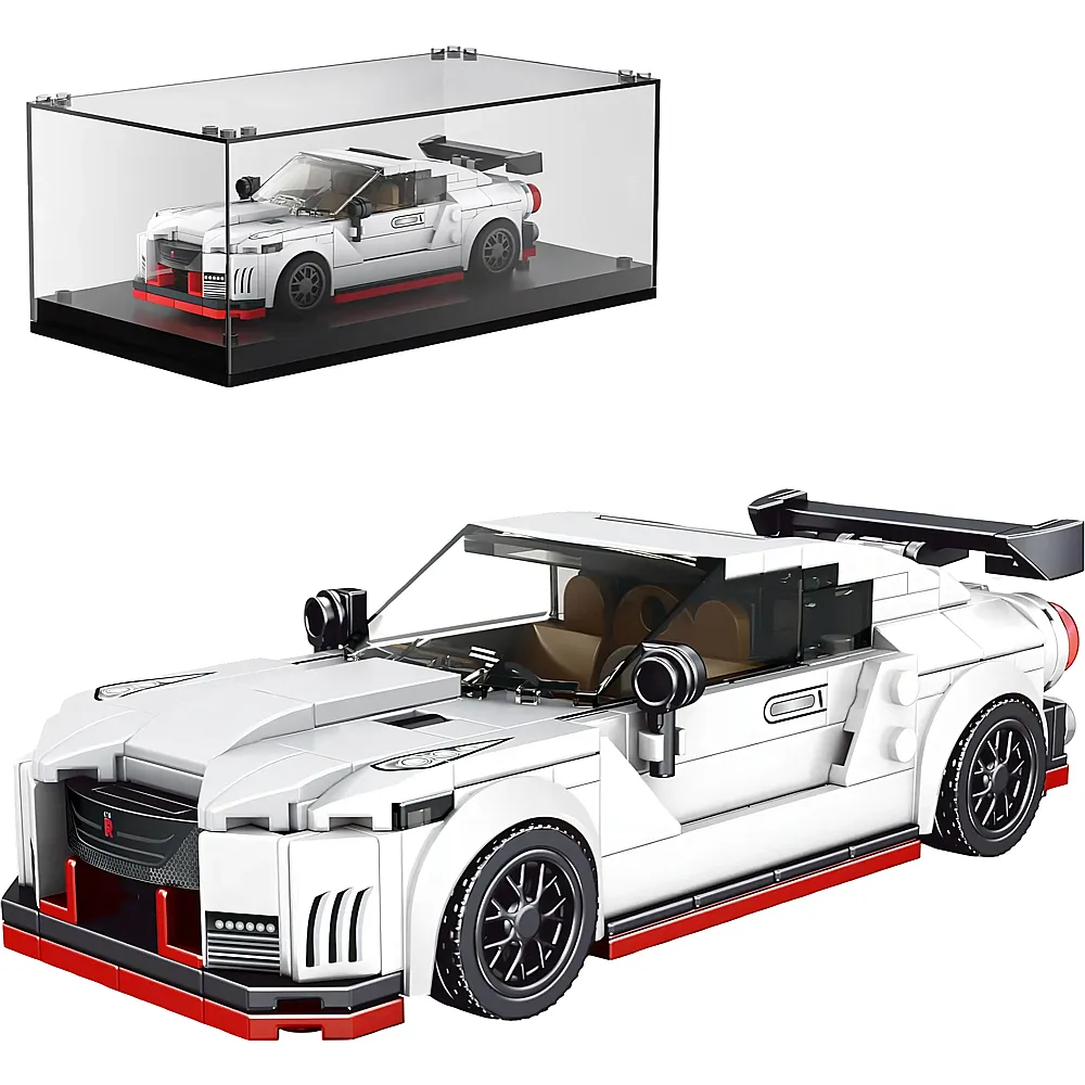 meinspielzeug - Mould King Speed Champion Sportwagen GTR Weiss 27031 | Klemmbausteine Fahrzeuge