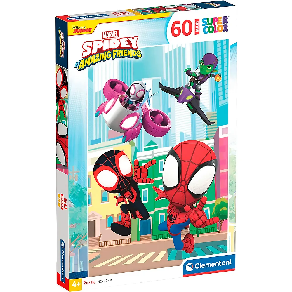 Clementoni Puzzle Supercolor Maxi Spiderman Marvel Spidey & His Amazing Friends 60XXL