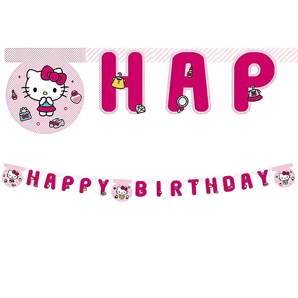 meinspielzeug � Procos Girlande Hello Kitty Happy Birthday | Partydeko