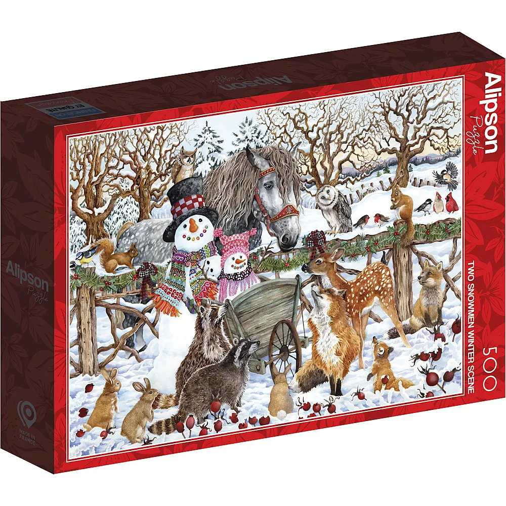 Alipson Puzzle Winterszene mit zwei Schneem�nnern - 500 Teile