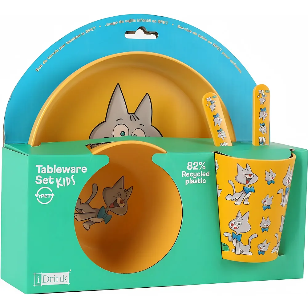 i-total Lunch Set Katze aus recyceltem Kunststoff
