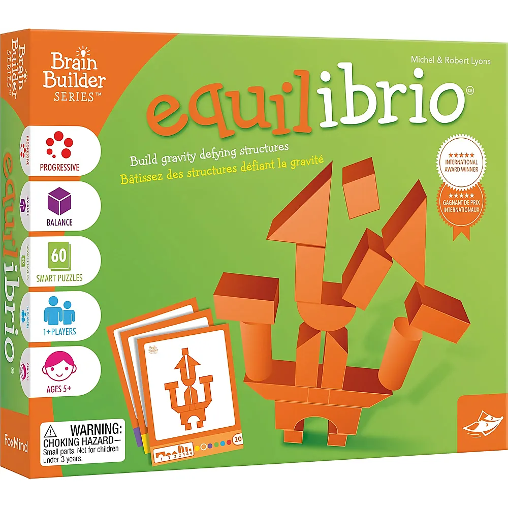 Asmodee FoxMind  Equilibrio Edition 2022  Gesellschaftsspiel  Puzzle  ab 5 Jahren  1 Spieler und mehr  5-10 Minuten, FOXEQUI02FR, Orange