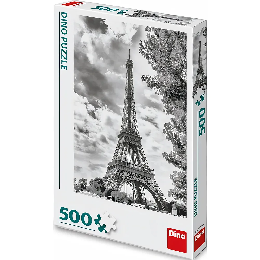 Dino Puzzle Eiffelturm in Schwarz und Weiss 500Teile