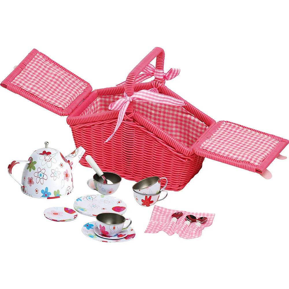 small foot Role Play Picknickkorb Bunte Blumen