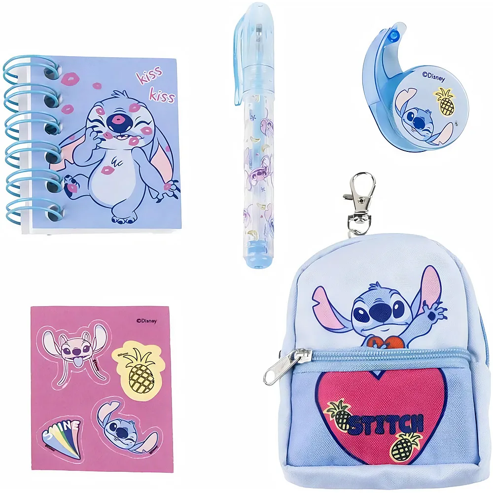meinspielzeug - Cerda Stitch Schreibset Mini-Rucksack Lilo & Stitch | Schule & Kindergarten
