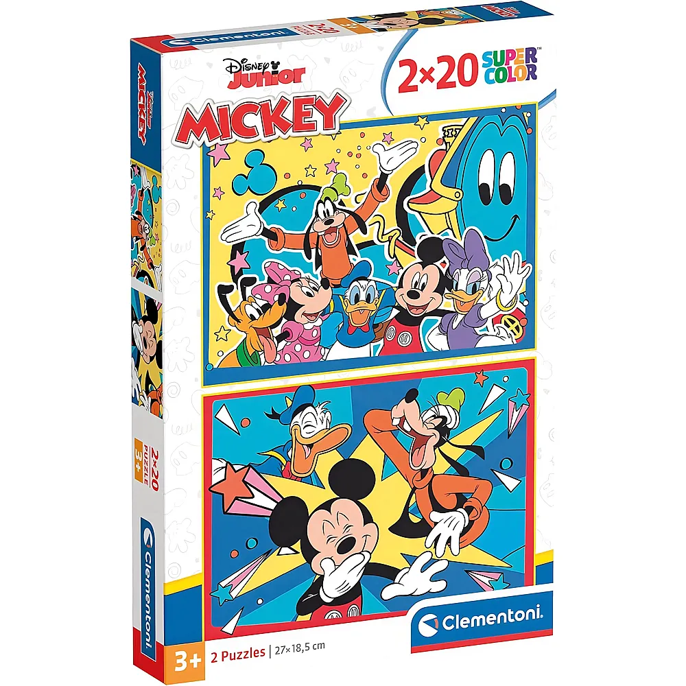 Clementoni Puzzle Supercolor 2in1 Disney Mickey Mouse 20Teile