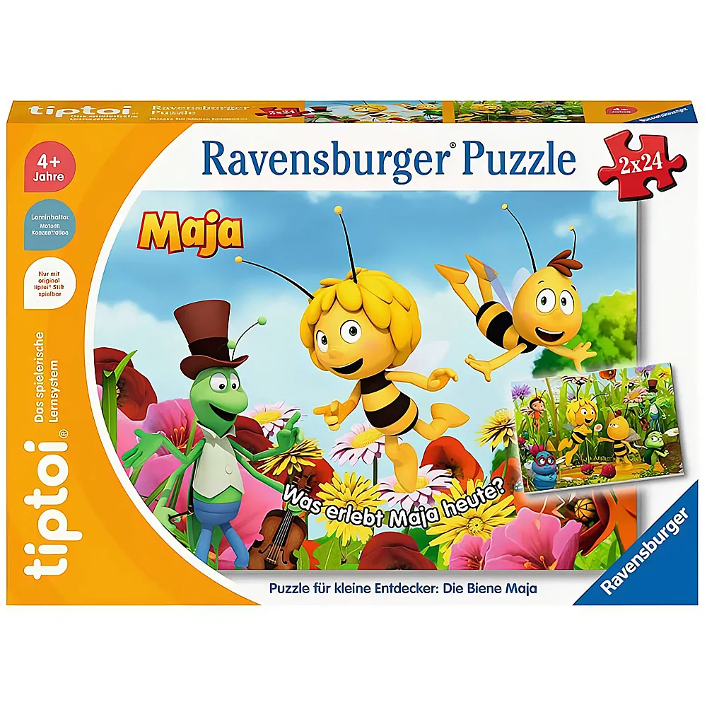 Ravensburger tiptoi Puzzle fr kleine Entdecker: Die Biene Maja 2x24