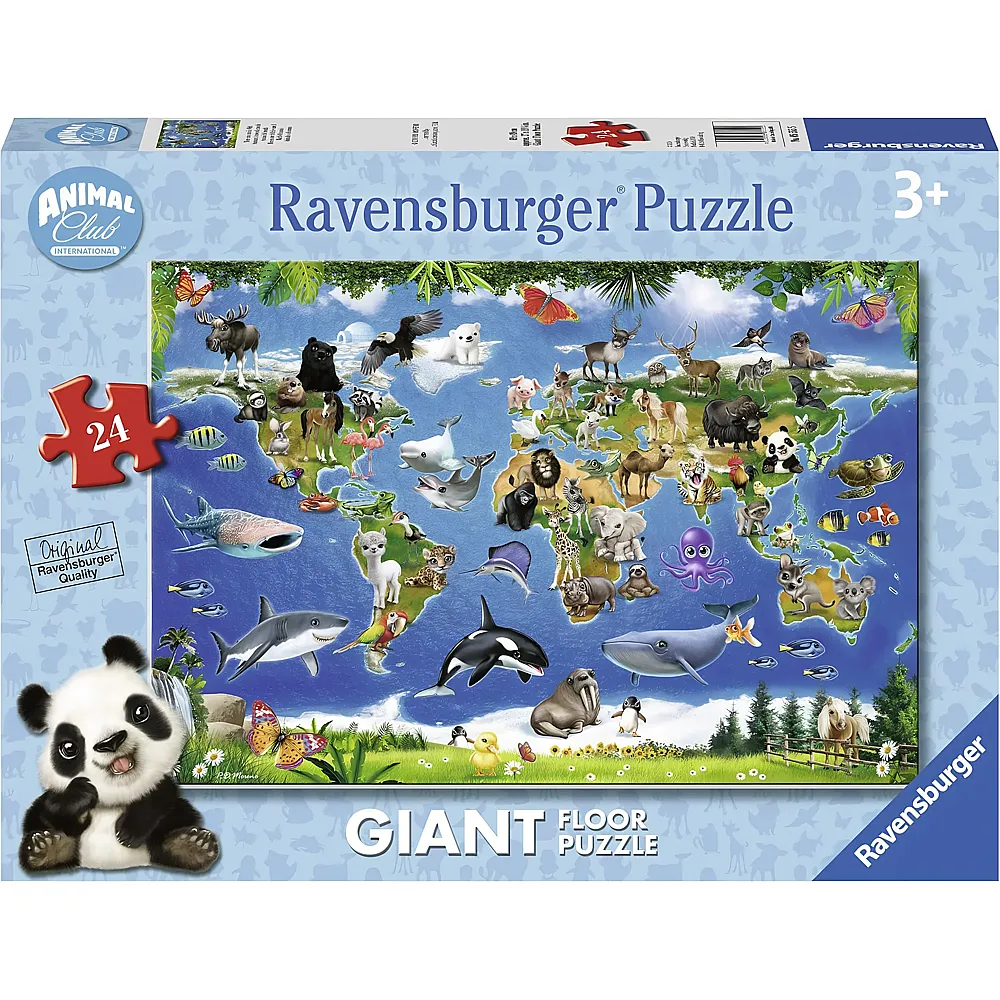 Ravensburger Puzzle Giant Floor Tiere rund um die Welt - 24 Teile