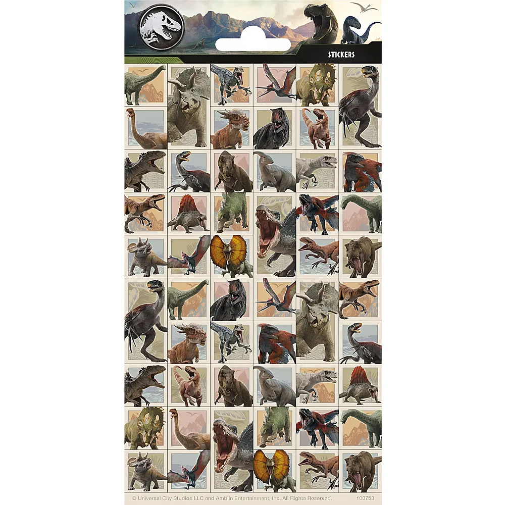 meinspielzeug - Totum Jurassic World Stickerbogen | Tattoos & Stickers