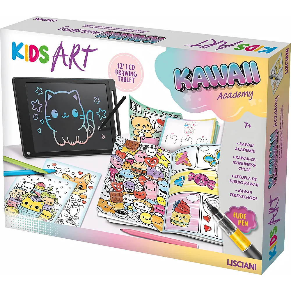 Lisciani Kids Art Kawaii Zeichnungsschule Anleitung, LCD Schreibtafel,