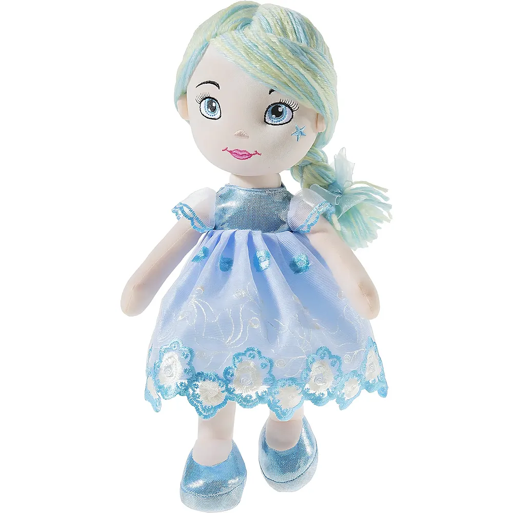 Heunec Poupetta Puppe mit Spitzenkleid Blau - 30 cm - Stoffpuppen