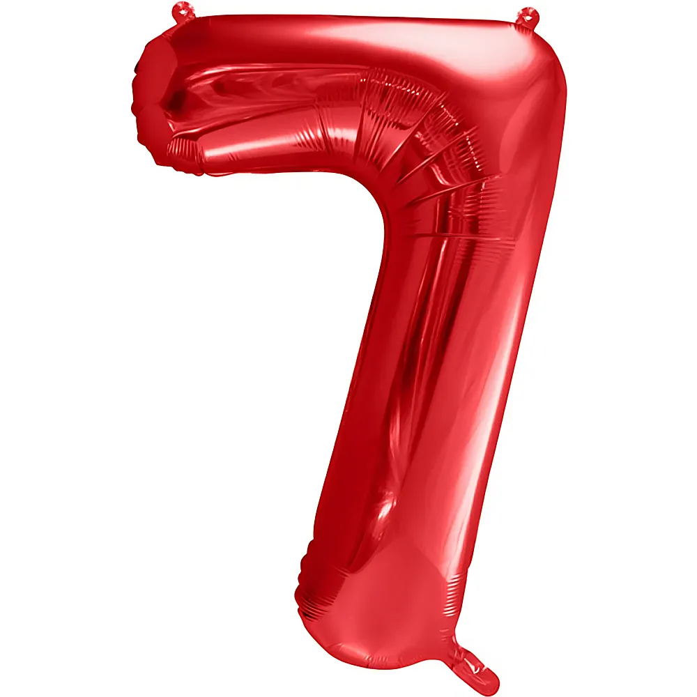 Partydeco Folienballon Zahl 7 Rot | Folienballone
