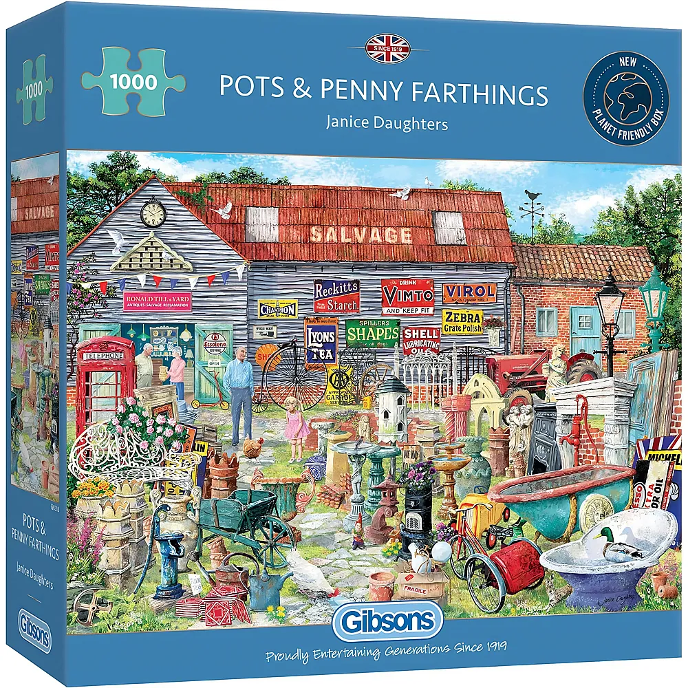 Gibsons Puzzle Janice Daughters Pots & Penny Farthings - 1000 Teile