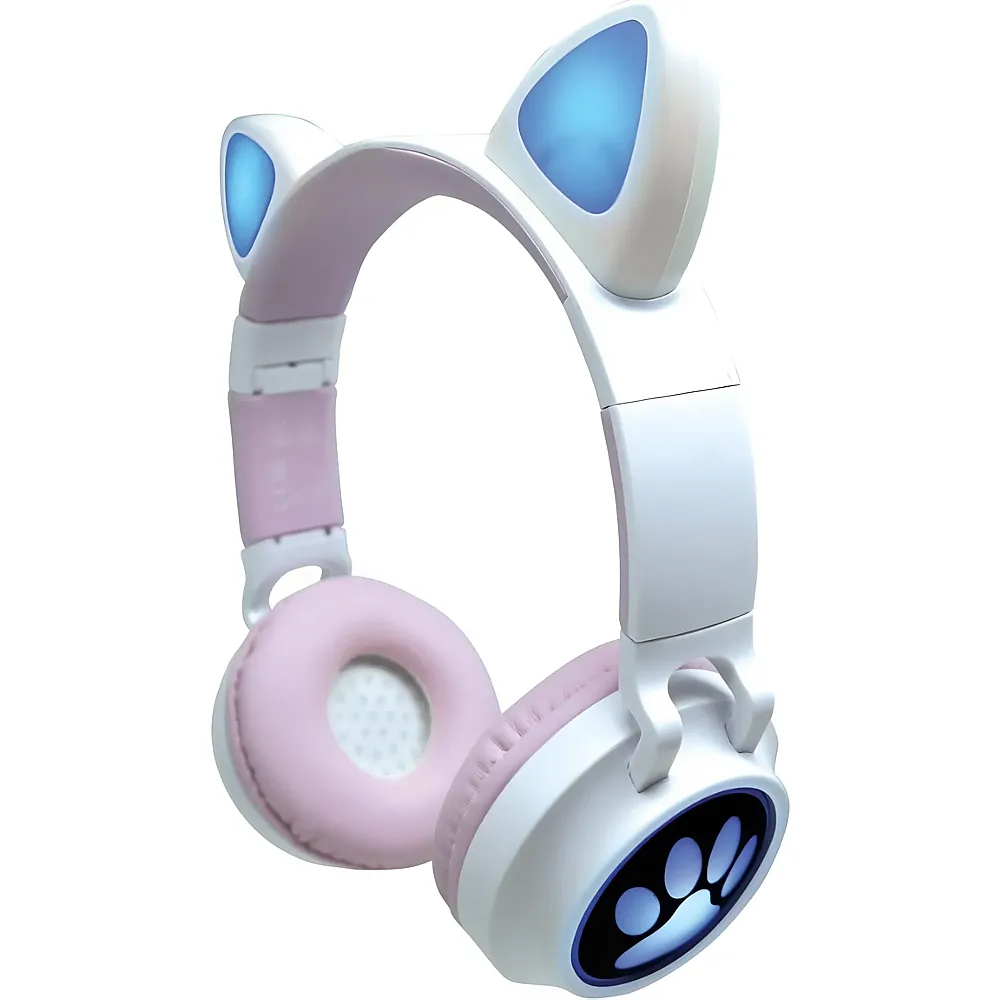 Lexibook Katzenohren 2-in-1 Bluetooth- und Kabelanschluss, faltbare Kopfhrer mit sicherer Lautstrke