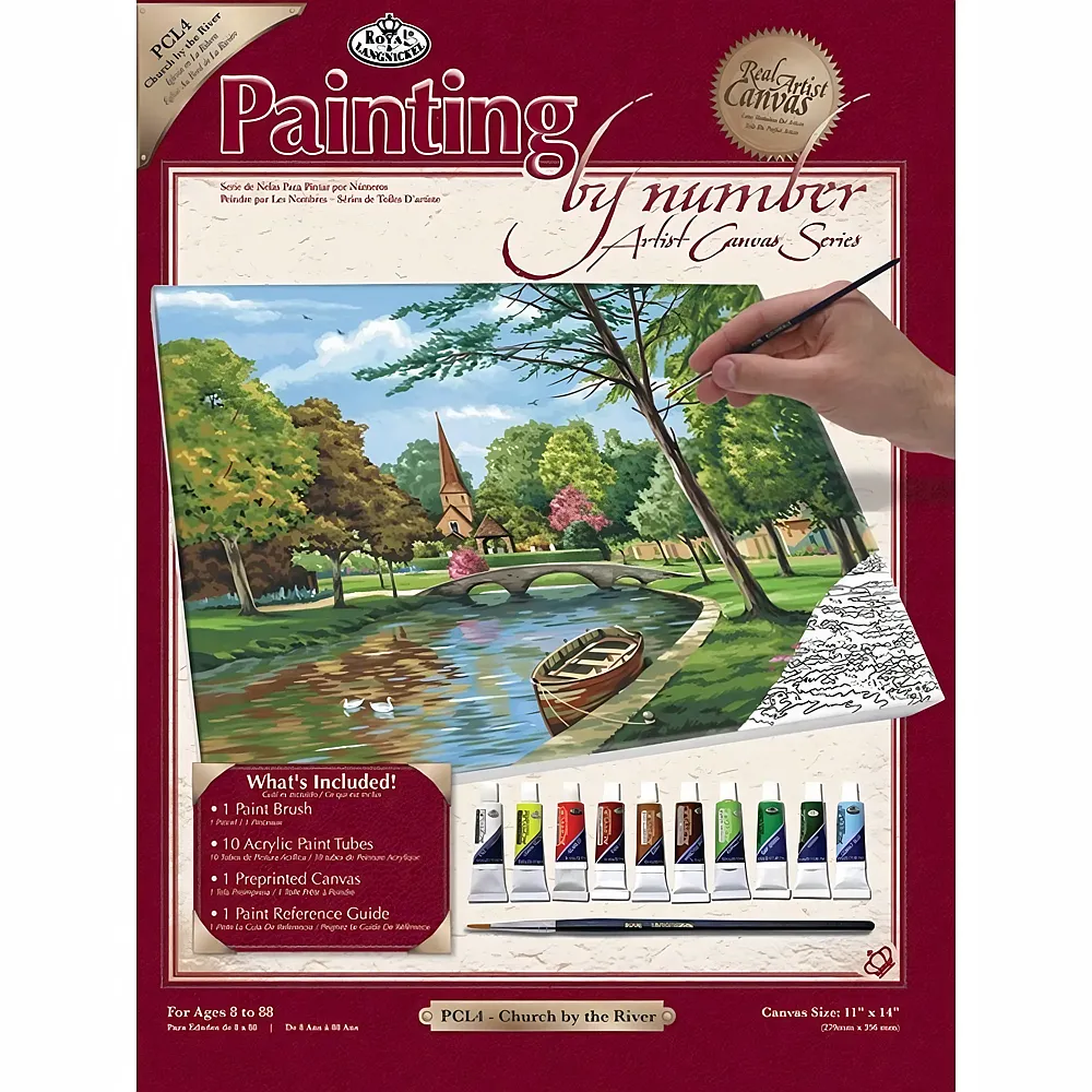 Royal & Langnickel R&l Pbn Artist Canvas Series GM Church BY The River