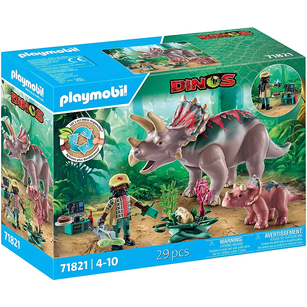 PLAYMOBIL Dinos Triceratops mit Jungtier 71821