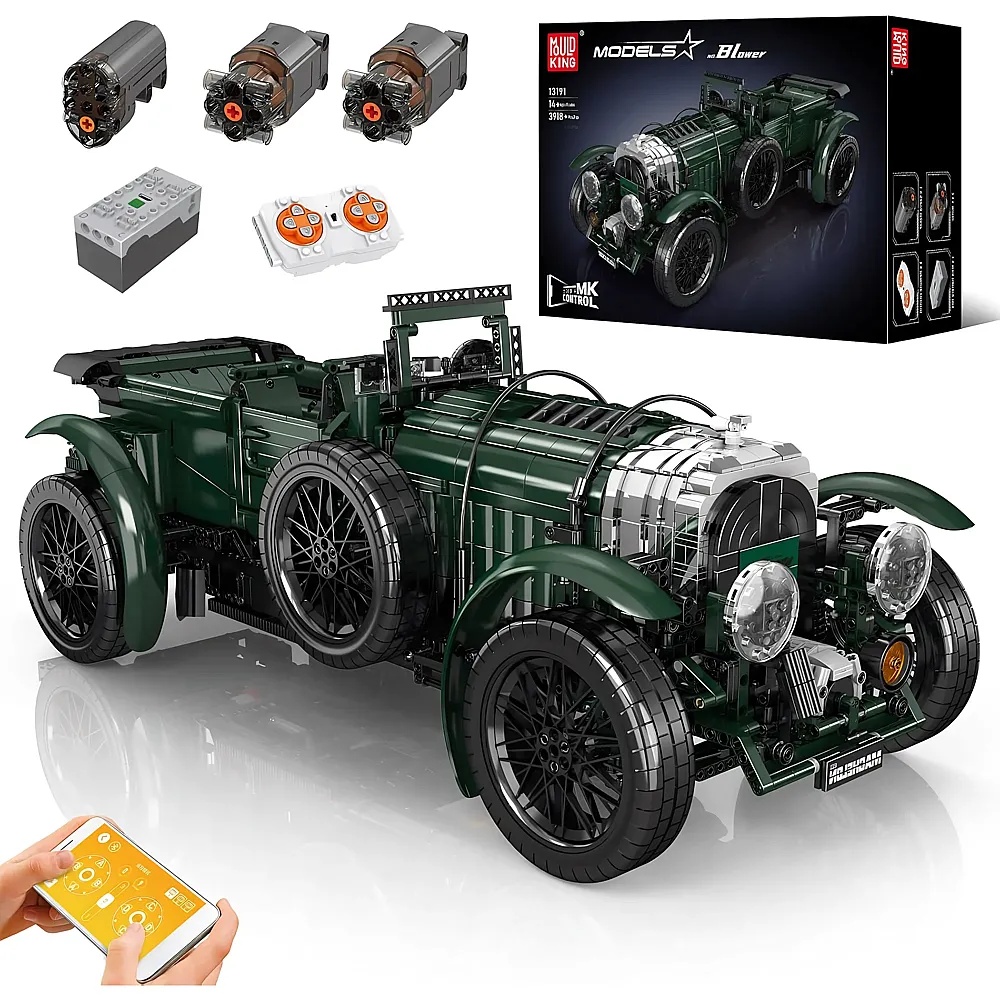 Mould King Models Oldtimer mit Fernbedienung und App Dual Control 13191 - Klemmbausteine Fahrzeuge