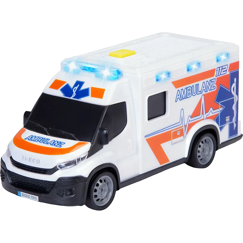 Dickie Iveco Krankenwagen mit Licht & Sound Weiss