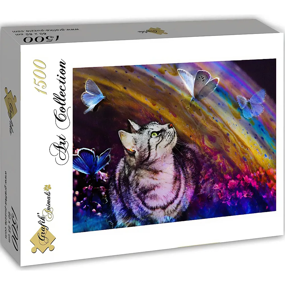 Grafika Puzzle Art Collection Katze und Schmetterlinge - 1500 Teile