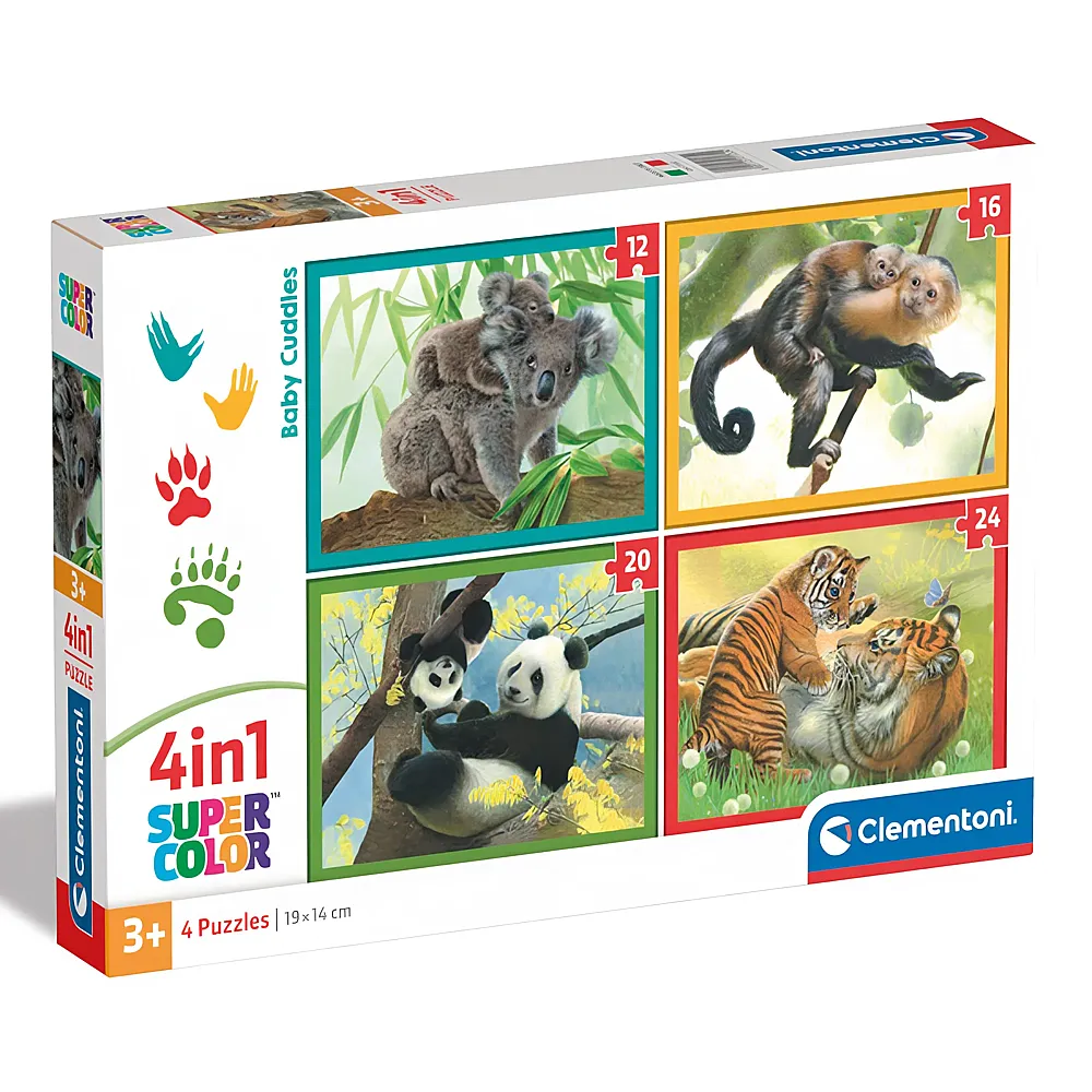 Clementoni Puzzle 4in1 Baby Cuddles Tiere 12-24