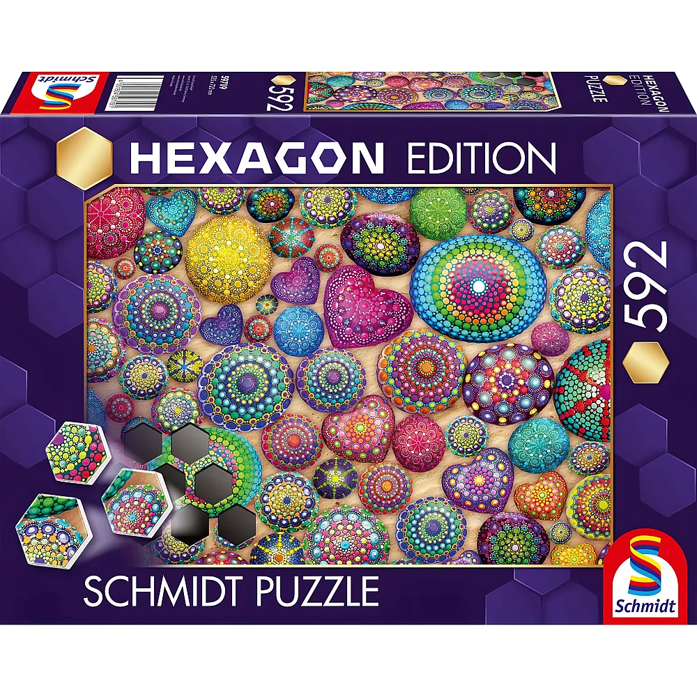 Schmidt Puzzle Hexagon, Mandala-Steine - 592 Teile