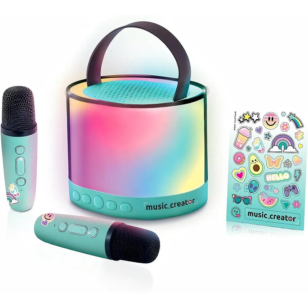 Canal Toys Creator Mini Karaoke Station mit Bluetooth Lautsprecher  2 Mikrofone kabellos & Stimmverzerrer  Partybox mit
