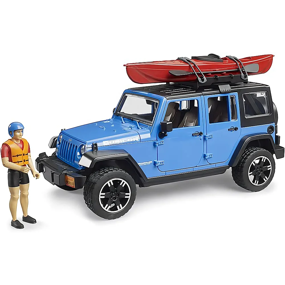 Bruder Jeep Wrangler Rubicon mit Kajak und Figur