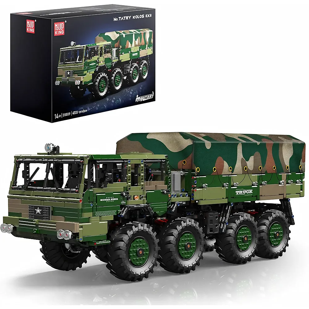 Mould King Military Ferngesteuerter LKW T813 8x8 Schwerlastkran 20039