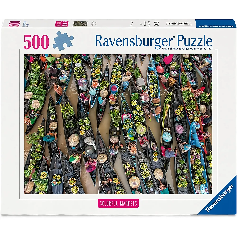 Ravensburger Puzzle Bunte M�rkte - Schwimmender Markt - 500 Teile